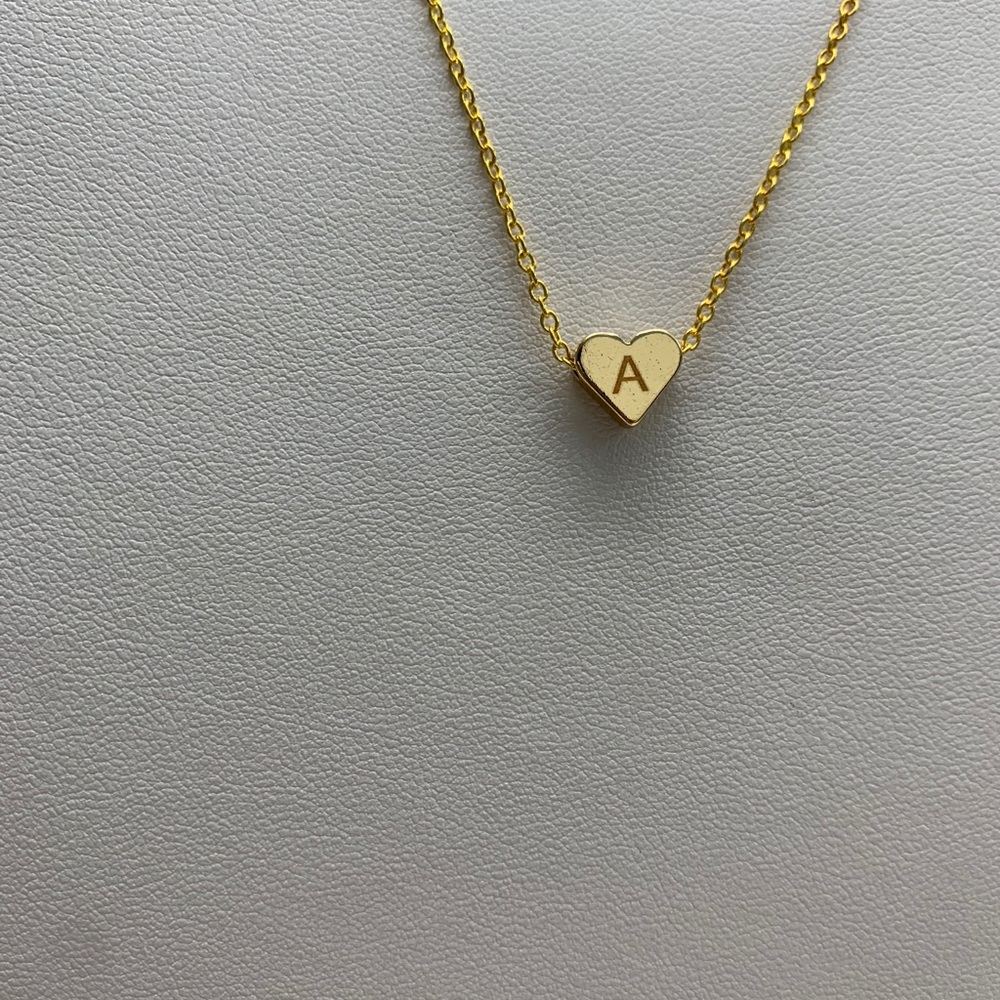 Gold Color Heart A Necklace